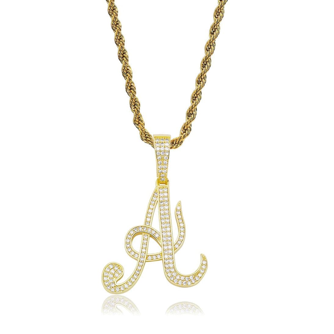 A / Gold Cursive Letter Necklace - The Gold Supply