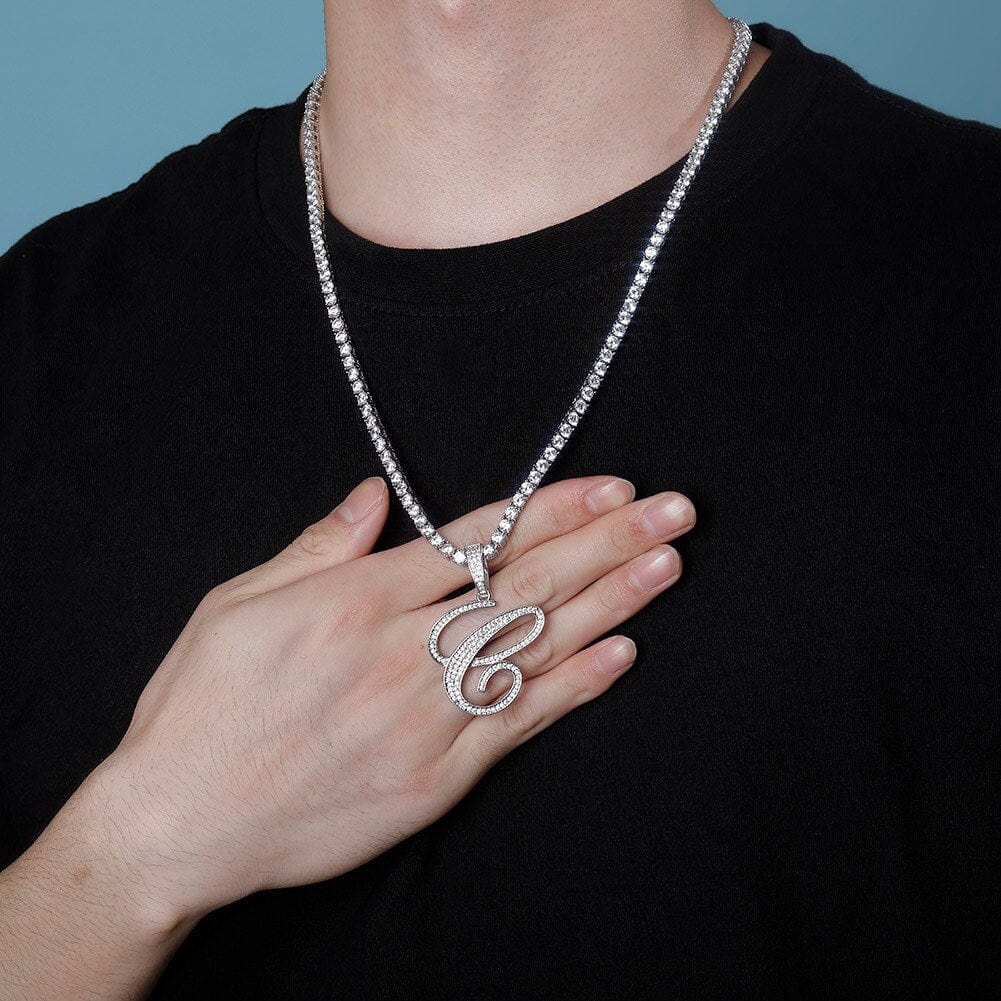 C / Gold Cursive Letter Necklace - The Gold Supply