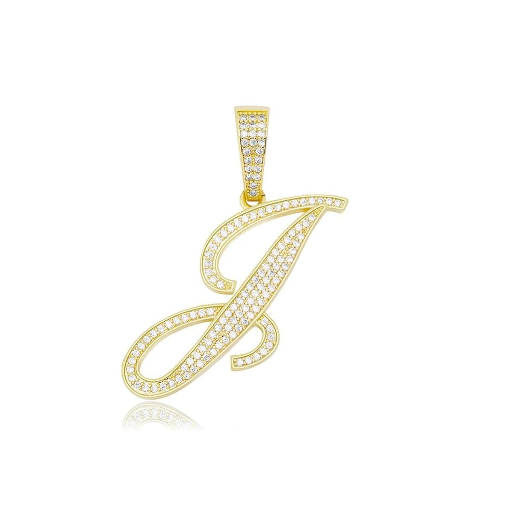 J / Gold Cursive Letter Necklace - The Gold Supply
