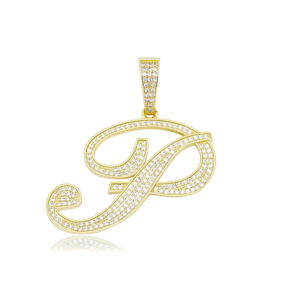 P / Gold Cursive Letter Necklace - The Gold Supply