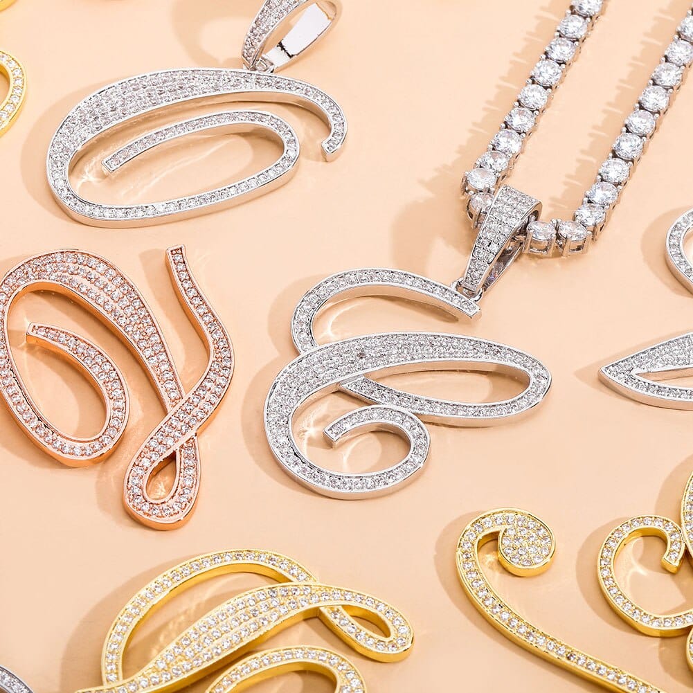 Cursive Letter Necklace - The Gold Supply