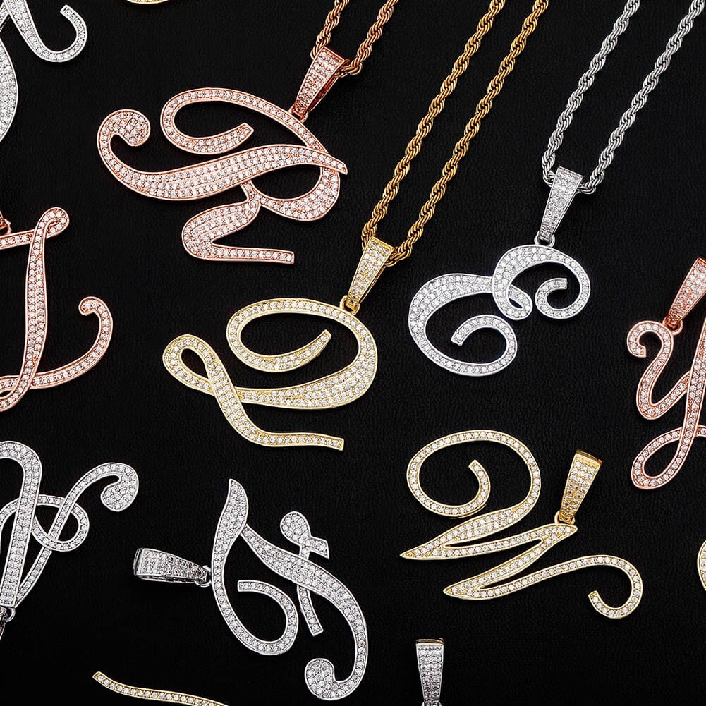 Cursive Letter Necklace - The Gold Supply