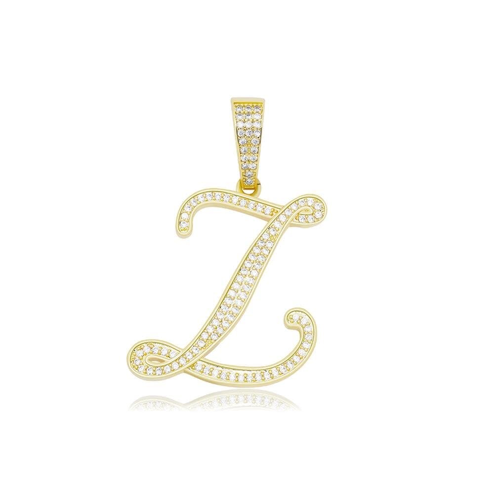 Z / Gold Cursive Letter Necklace - The Gold Supply