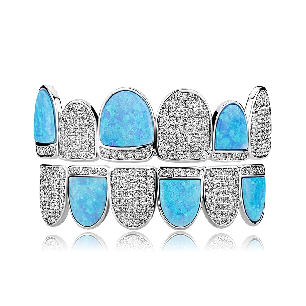 Silver / Set Opal Silver Grillz - The Gold Supply