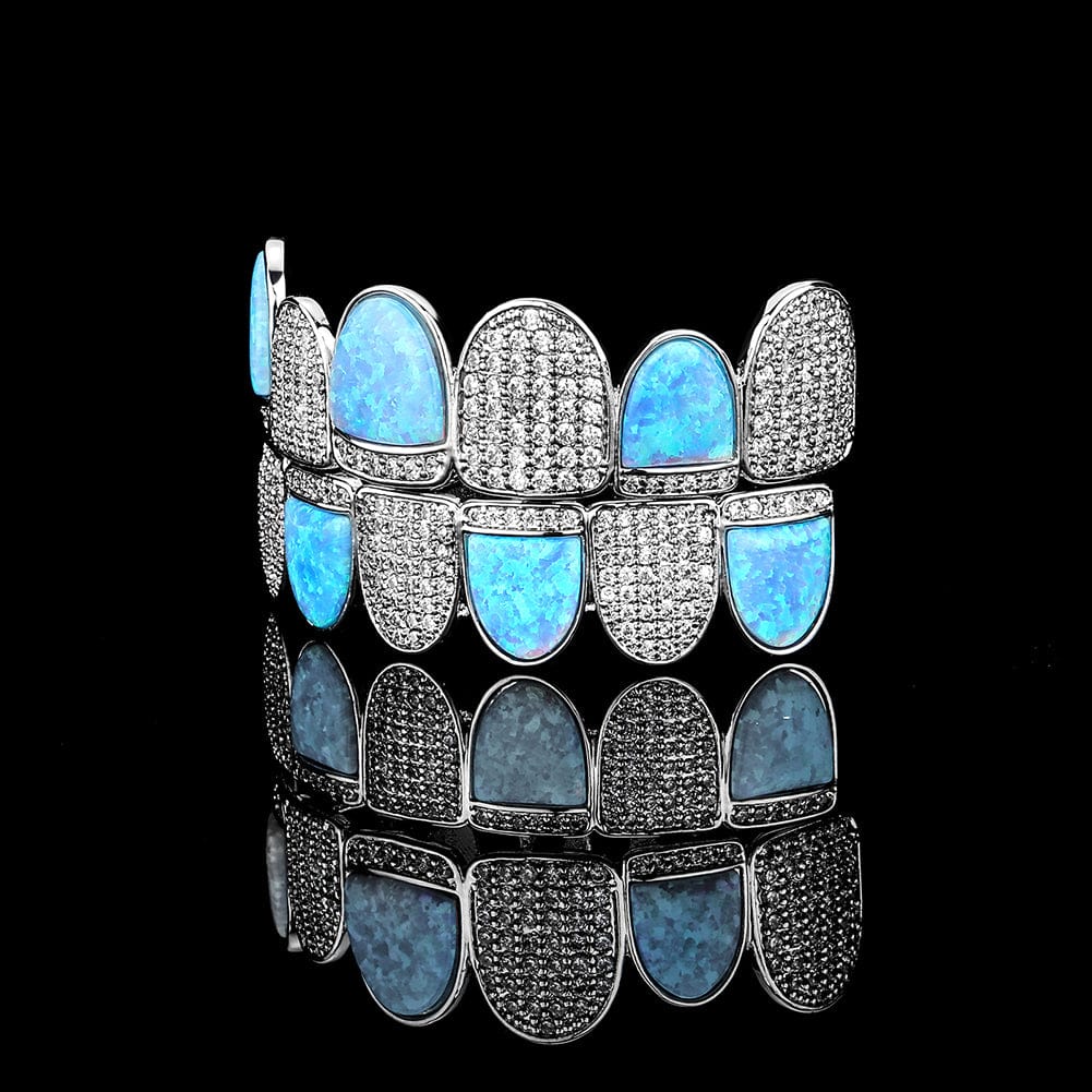 Opal Silver Grillz - The Gold Supply