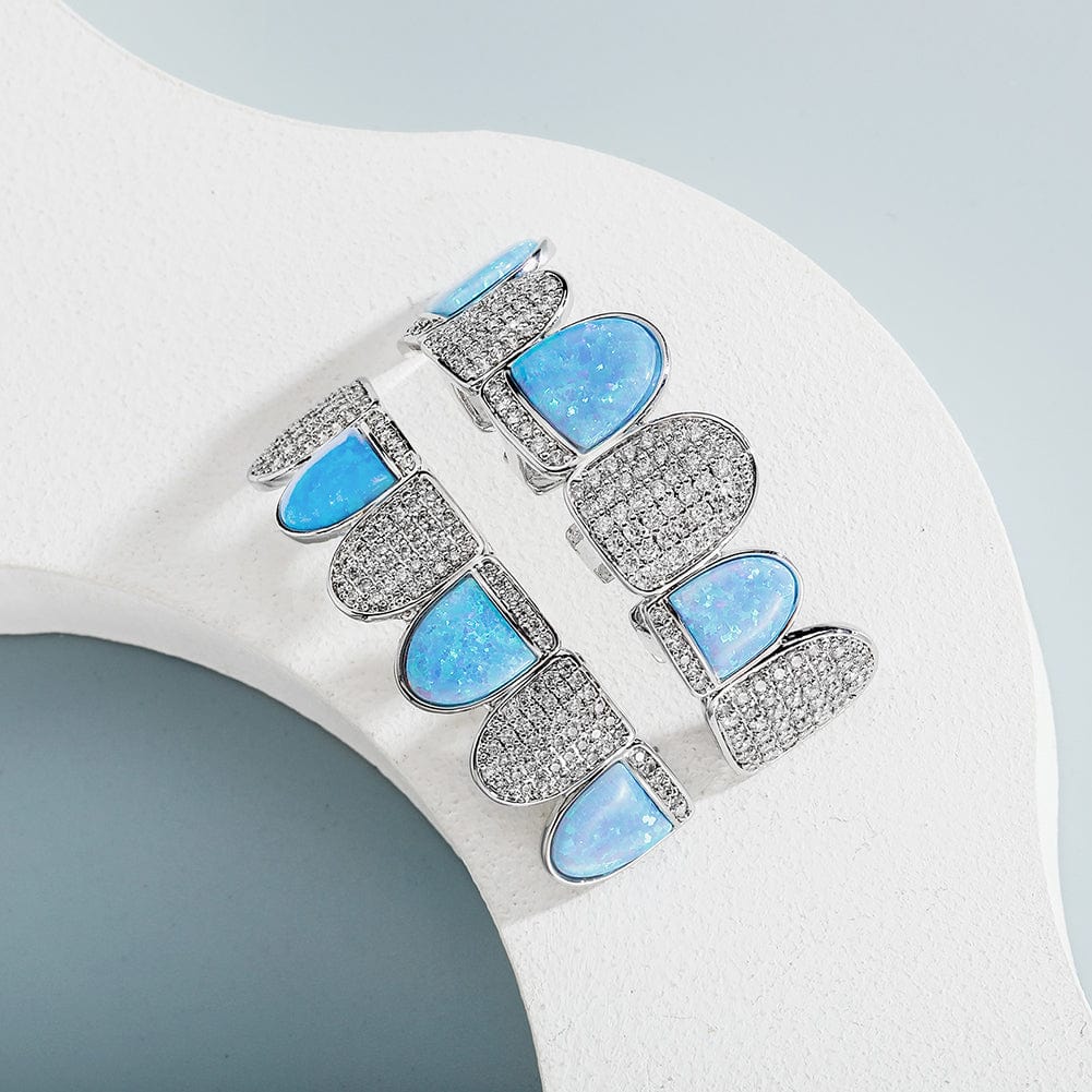 Opal Silver Grillz - The Gold Supply