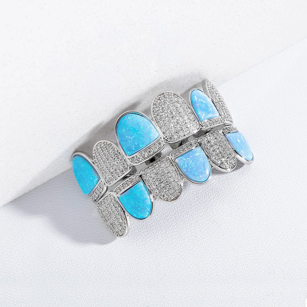 Opal Silver Grillz - The Gold Supply
