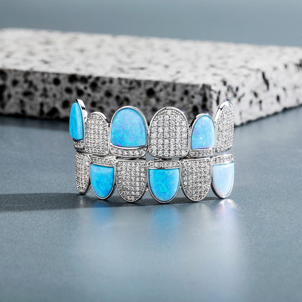 Opal Silver Grillz - The Gold Supply