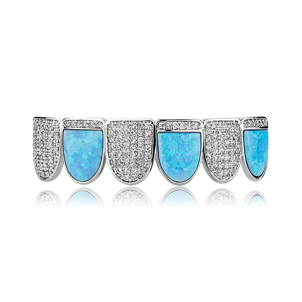 Opal Silver Grillz - The Gold Supply