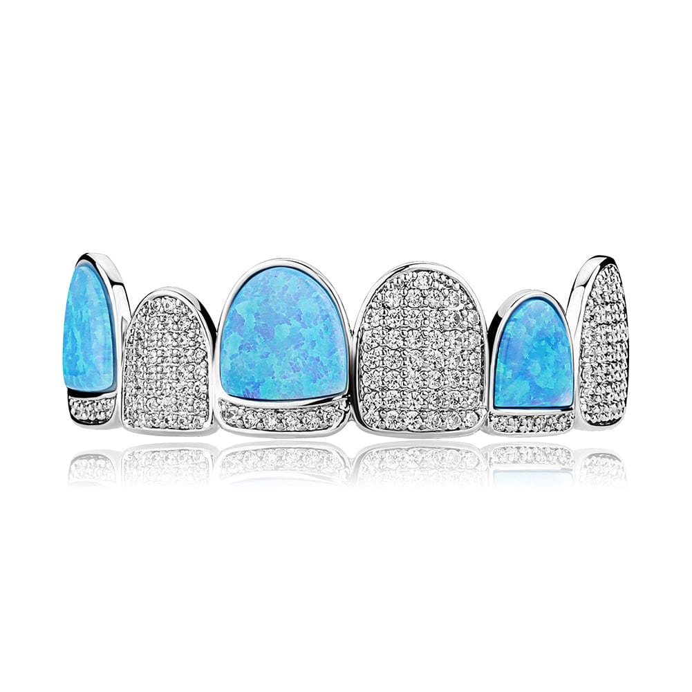 Opal Silver Grillz - The Gold Supply