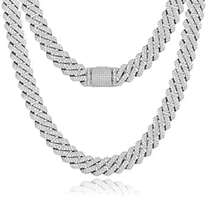 14MM Square - Edge Moissanite Cuban Link Chain 16 IN - Shop Gold Supply