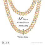 18MM Glow Square - Edge Cuban Link Chain – “Neon Bricks” Edition White Gold 8 IN (Bracelet) - Shop Gold Supply