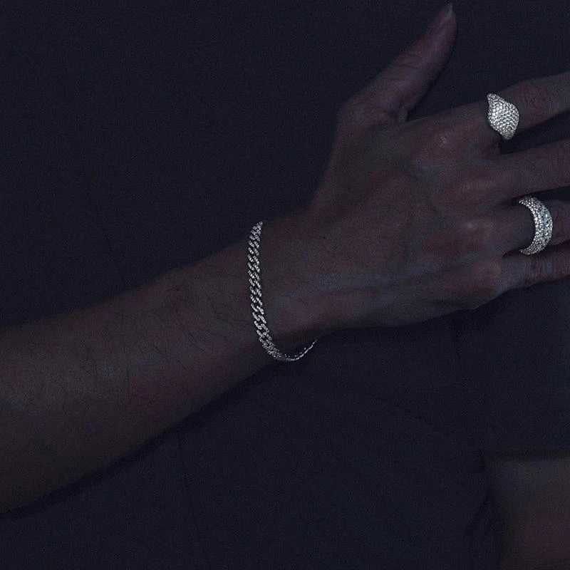 6MM Moissanite Cuban Link Chain 16 IN White Gold - Shop Gold Supply