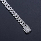 6MM Moissanite Cuban Link Chain 16 IN White Gold - Shop Gold Supply