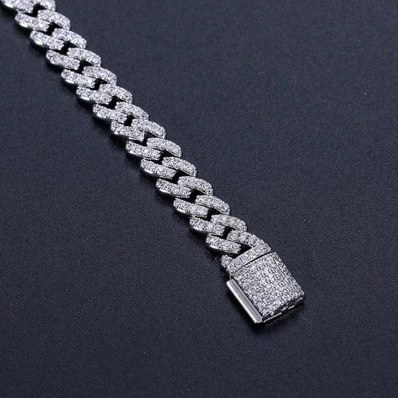 6MM Moissanite Cuban Link Chain 16 IN White Gold - Shop Gold Supply