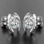 Angel Flame Moissanite Stud Earrings – “Heaven’s Fire” Edition White Gold - Shop Gold Supply