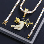 Angel Shooter Moissanite Pendant – “Love Struck” Edition Yellow Gold - Shop Gold Supply