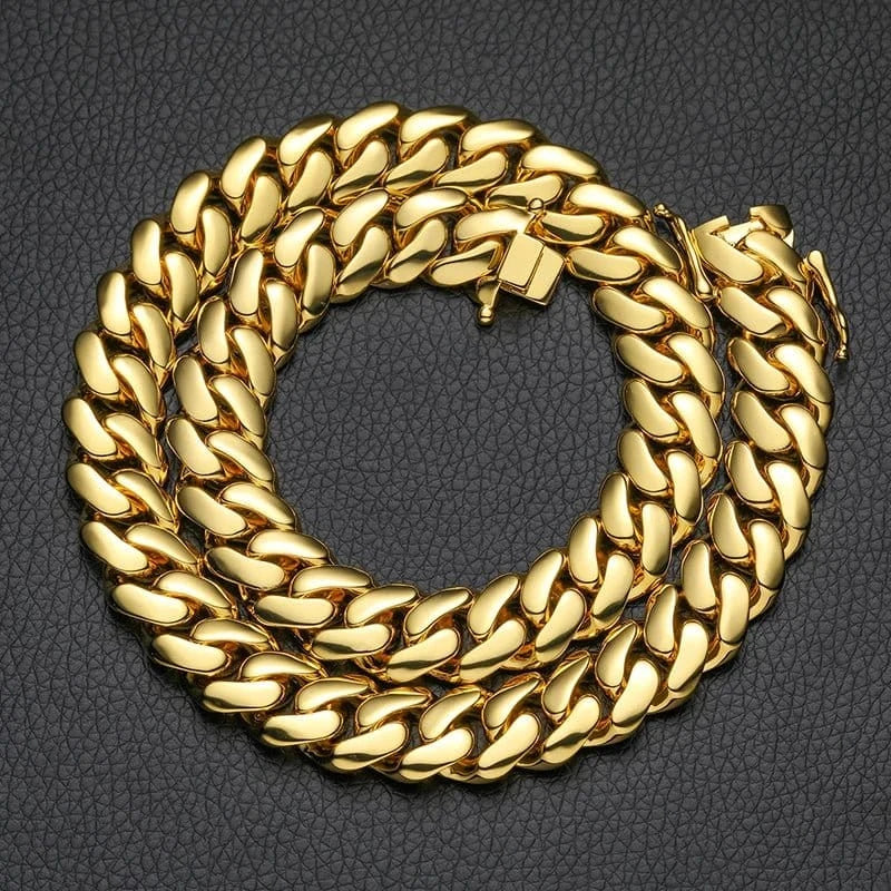12MM / 18 IN (Necklace) Classic Miami Cuban Chain – “OG Drip” Edition - The Gold Supply