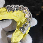 Custom Moissanite Rectangle Grillz – “Deep Frost Bite” Edition 10 upper / 10 lower - Shop Gold Supply