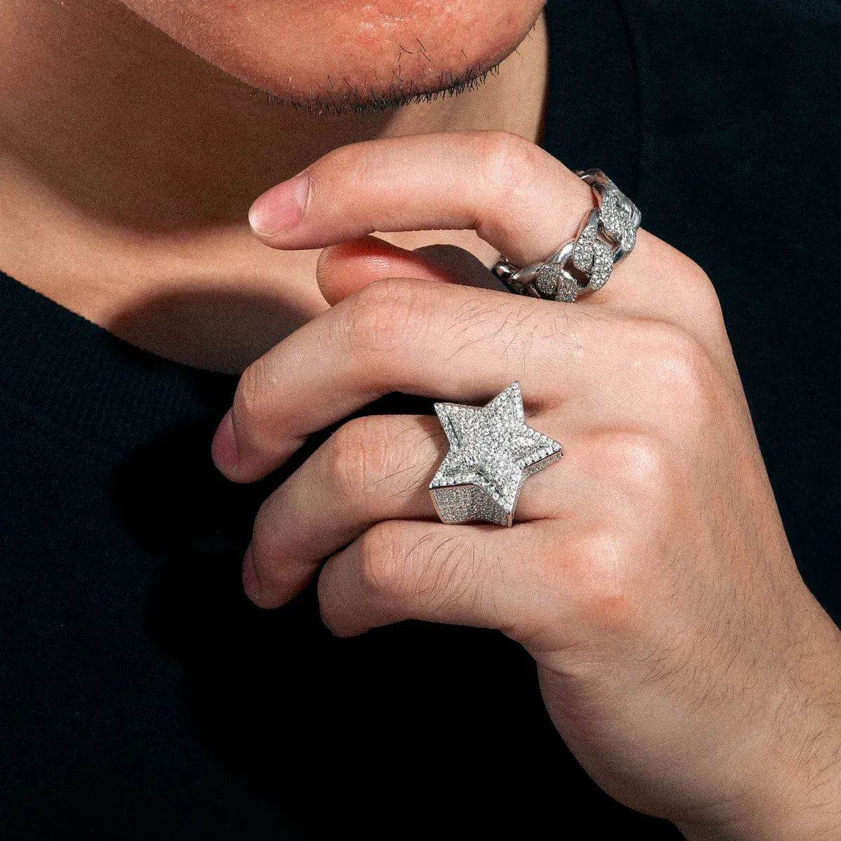Five-Point Star Pavé Ring – “Supernova Shine” Edition - The Gold Supply