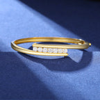 Floating Bar Bangle Bracelet – “Levitating Shine” Edition VVS 5A CZ 7 IN White Gold - Shop Gold Supply