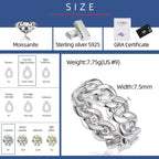 Floating Stone Cuban Link Ring – “Diamond Spine” Edition Silver 6 - Shop Gold Supply