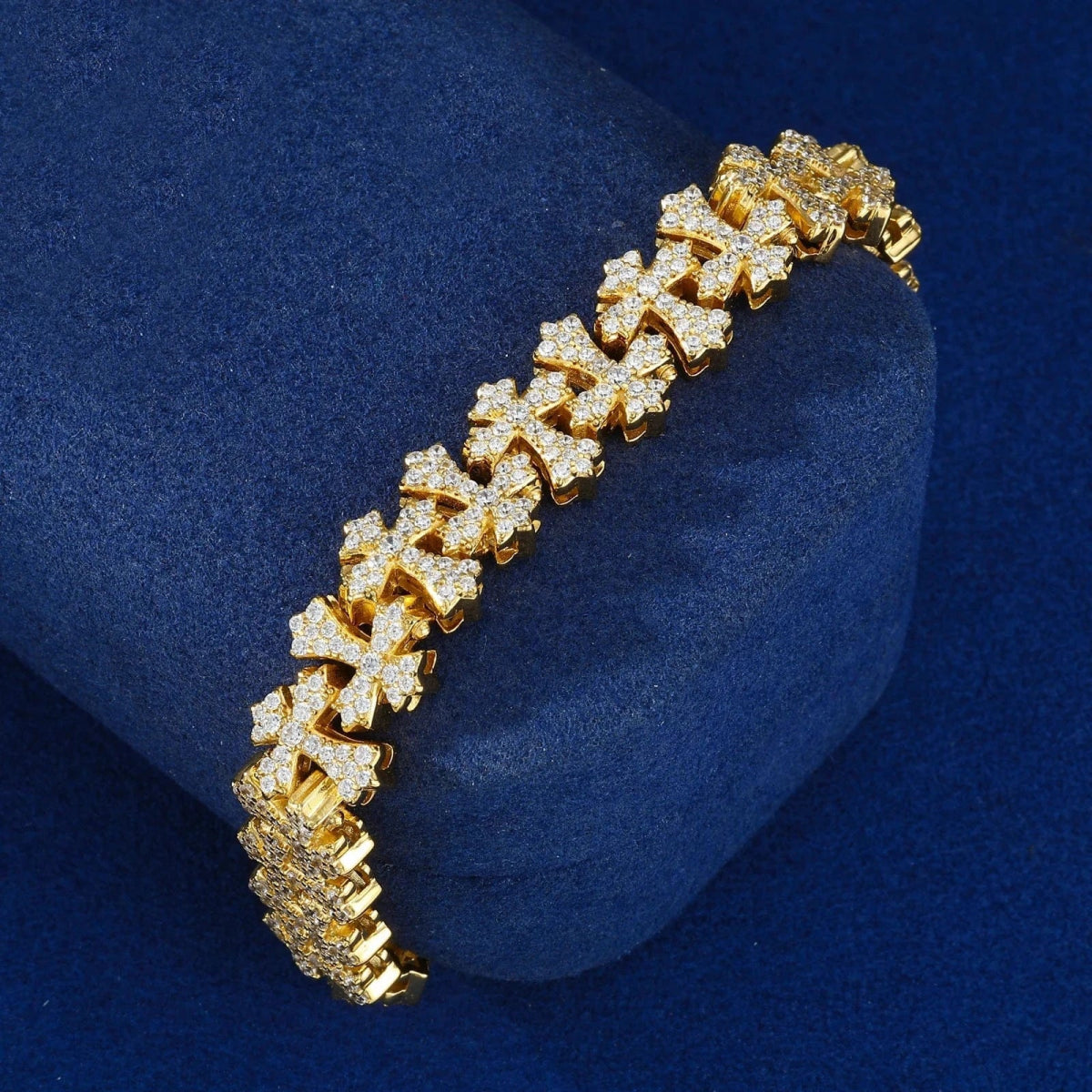 Gothic Ice Link Bracelet – “Sanctuary Shine” Edition VVS 5A CZ 6 IN White Gold - Shop Gold Supply