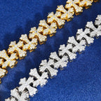 Gothic Ice Link Bracelet – “Sanctuary Shine” Edition VVS 5A CZ 6 IN White Gold - Shop Gold Supply