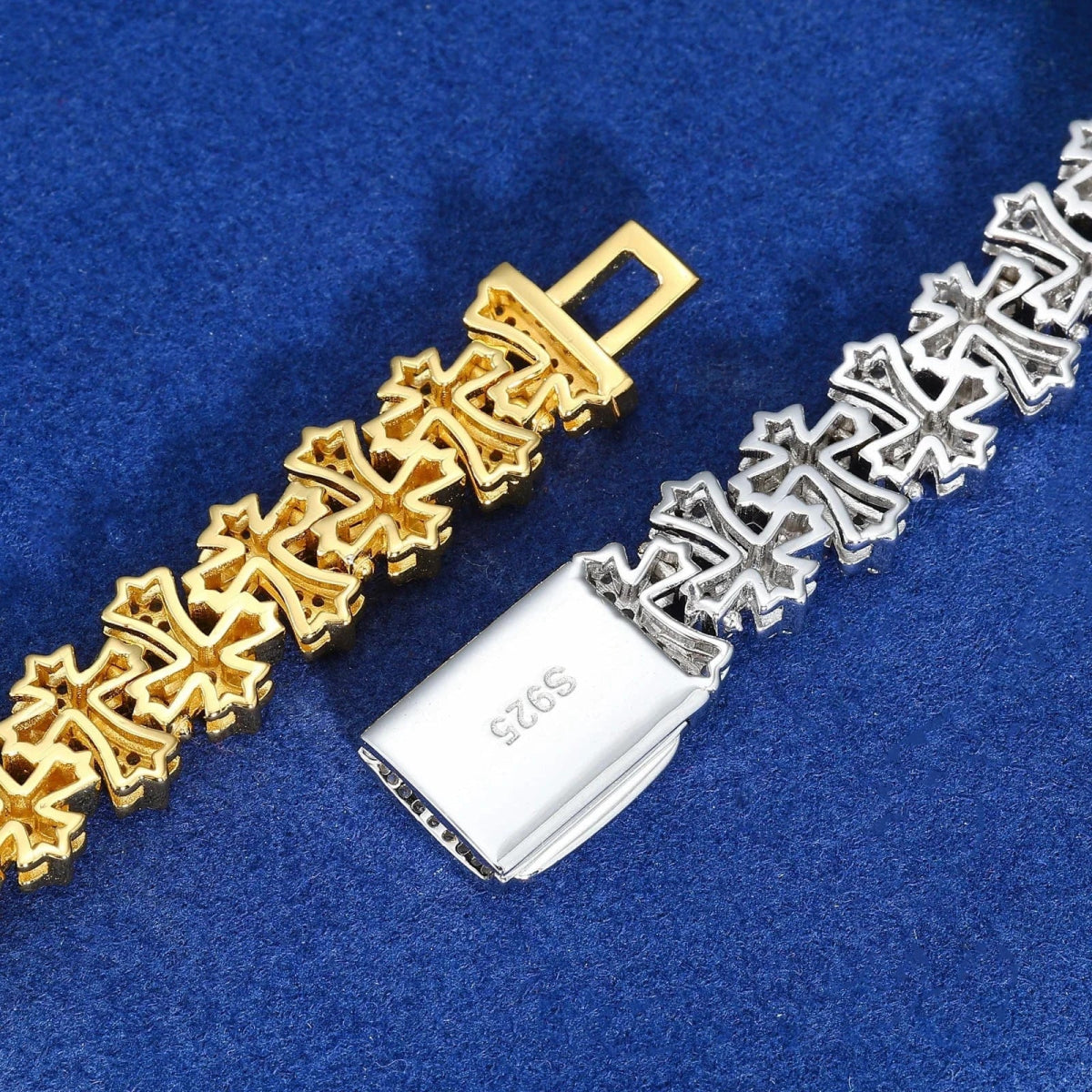 Gothic Ice Link Bracelet – “Sanctuary Shine” Edition VVS 5A CZ 6 IN White Gold - Shop Gold Supply