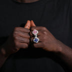 Iced Clover Crest Ring – “Fortune Bloom” Edition Moissanite Pink 7 - Shop Gold Supply