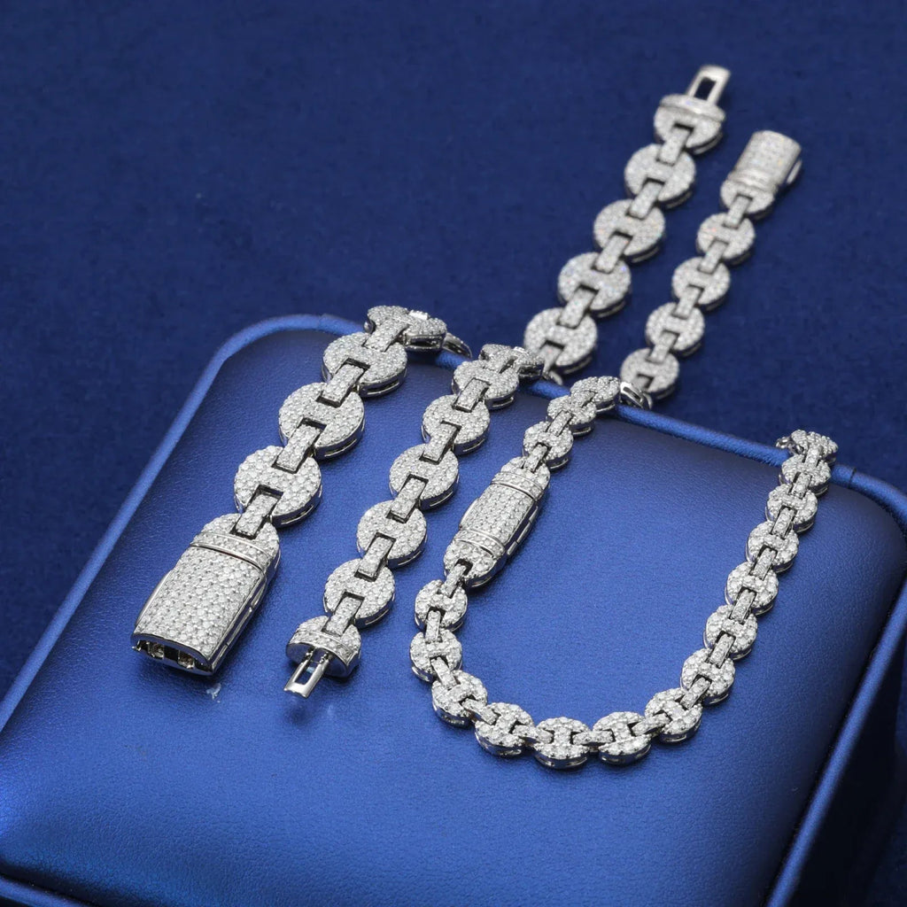 Iced Coffee Bean Link Bracelet – “Frost Bite” Edition 6MM 6 IN - Shop Gold Supply