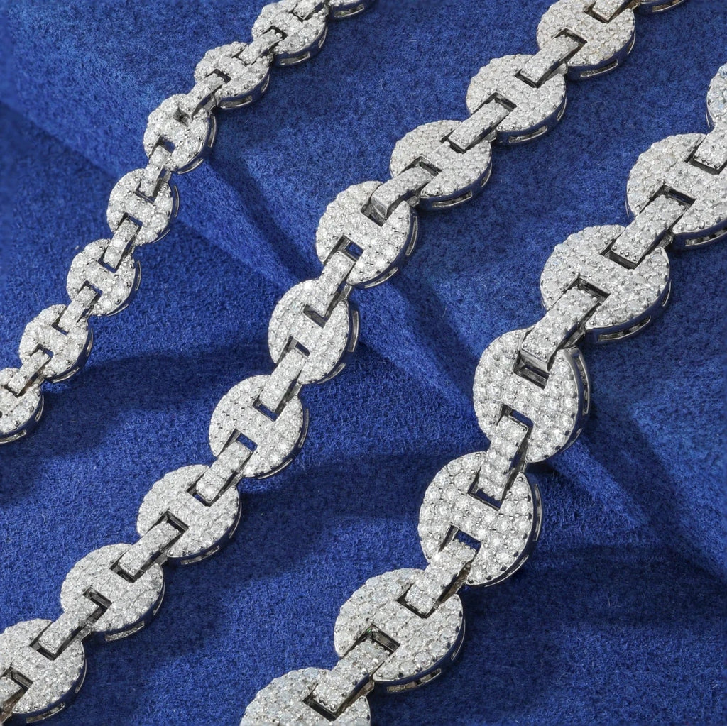 Iced Coffee Bean Link Bracelet – “Frost Bite” Edition 6MM 6 IN - Shop Gold Supply