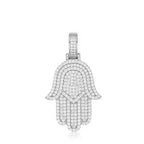 Iced Hamsa Moissanite Pendant – “Divine Protection” Edition White Gold - Shop Gold Supply