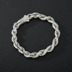Iced Rope Bracelet – “Glacier Twist” Edition White Gold 6 IN 8MM Moissanite - Shop Gold Supply