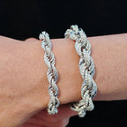 Iced Rope Bracelet – “Glacier Twist” Edition White Gold 6 IN 8MM Moissanite - Shop Gold Supply