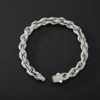Iced Rope Bracelet – “Glacier Twist” Edition White Gold 6 IN 8MM Moissanite - Shop Gold Supply
