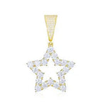 Iced Star Moissanite Pendant – “North Star Shine” Edition Yellow Gold - Shop Gold Supply