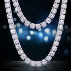 Iced Titan Moissanite Side Set Tennis Chain – “Heavyweight Halo” Edition Yellow Gold 16 IN (Necklace) - Shop Gold Supply