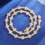 VVS 5A CZ / Yellow Gold / 16 IN (Necklace) Iced Trinity Link Chain – “Blessed Radiance” Edition - The Gold Supply