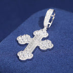 Imperial Iced Cross Pendant – “Crown of Light” Edition Moissanite White Gold - Shop Gold Supply