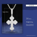 Imperial Iced Cross Pendant – “Crown of Light” Edition Moissanite White Gold - Shop Gold Supply