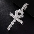 Line Set Moissanite Ankh Pendant – “Life Eternal” Edition Large - Shop Gold Supply