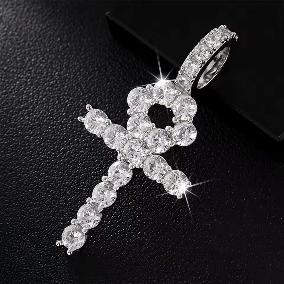 Line Set Moissanite Ankh Pendant – “Life Eternal” Edition Large - Shop Gold Supply