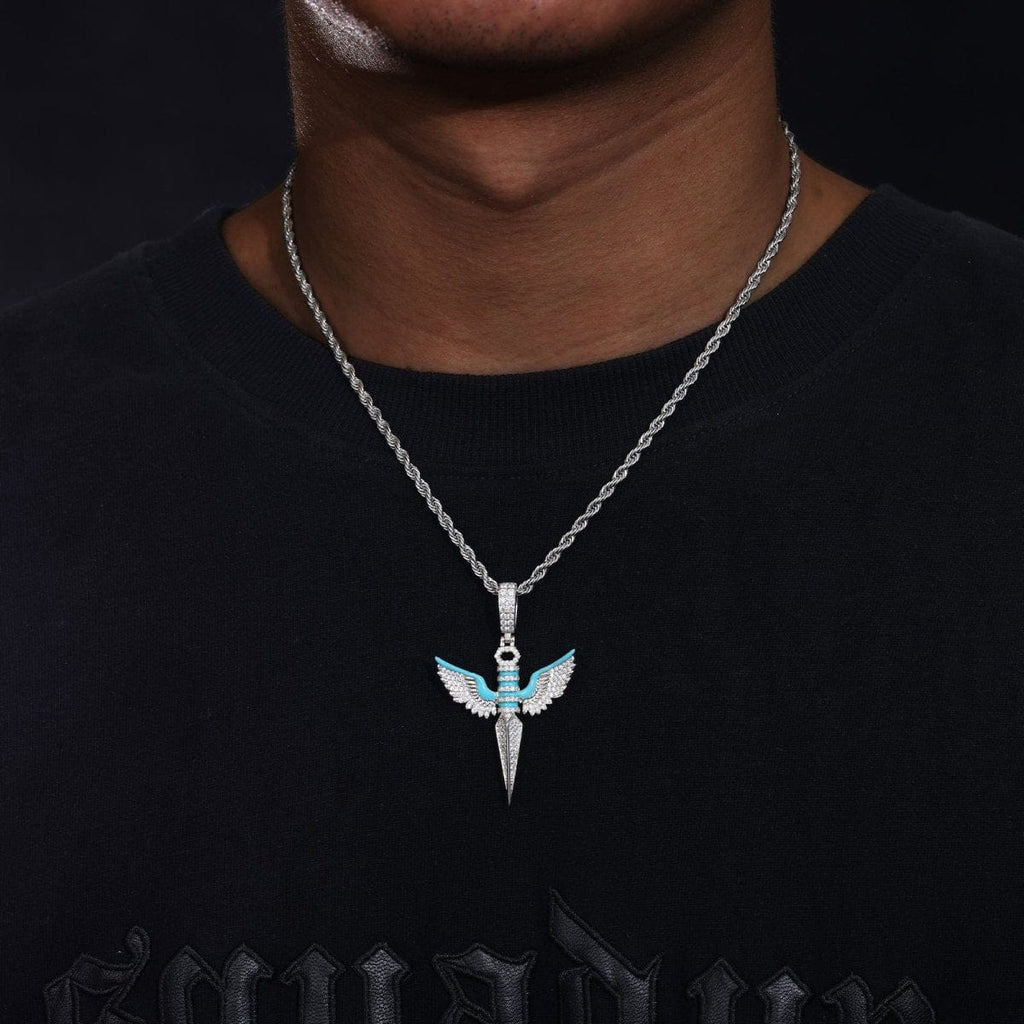 Moissanite Glow Angel Dagger Pendant – “Heaven’s Edge” Edition - The Gold Supply