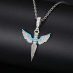 Moissanite Glow Angel Dagger Pendant – “Heaven’s Edge” Edition - Shop Gold Supply