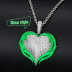 Moissanite Glow Angel Heart Pendant – “Divine Flame” Edition - Shop Gold Supply