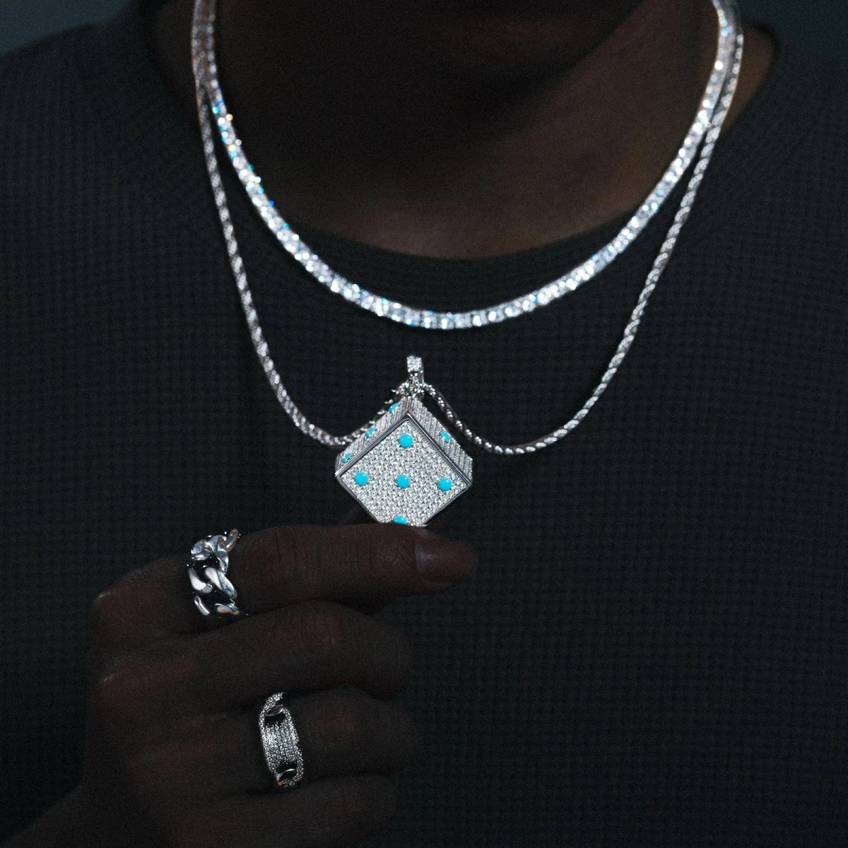 Moissanite Glow Dice Pendant – “High Roller” Edition - Shop Gold Supply