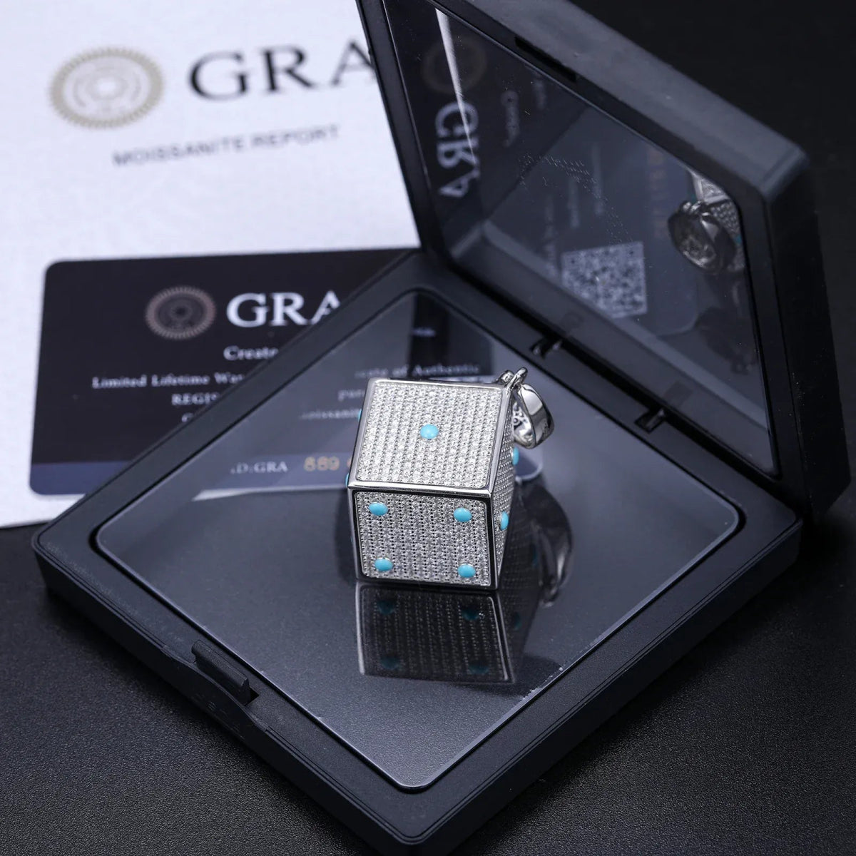 Moissanite Glow Dice Pendant – “High Roller” Edition - Shop Gold Supply