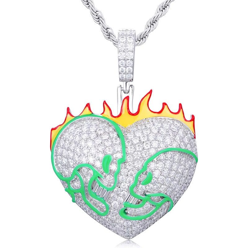 Moissanite Glow Fire Heart Pendant – “Burning Desire” Edition - The Gold Supply