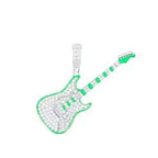 Moissanite Glow Guitar Pendant – “Electric Pulse” Edition - Shop Gold Supply